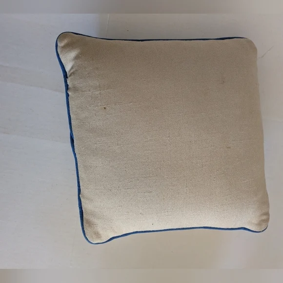 Vintage Needlepoint Floral Pillow. Yellow And Purple Iris. - Picture 2 of 6